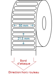 50 mm x 21.5 mm Étiquettes à rouleaux