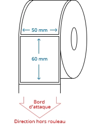 50 mm x 60 mm Étiquettes à rouleaux