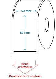 50 mm x 80 mm Étiquettes à rouleaux