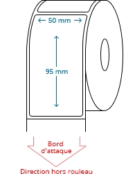 50 mm x 95 mm Étiquettes à rouleaux