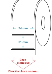 54 mm x 31 mm Étiquettes à rouleaux