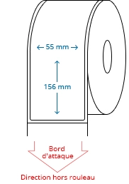 55 mm x 156 mm Étiquettes à rouleaux