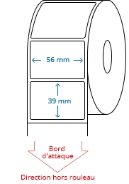 56 mm X 39 mm Étiquettes à rouleaux