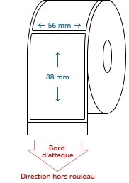 56 mm x 88 mm Étiquettes à rouleaux