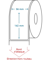 56 mm x 142 mm Étiquettes à rouleaux