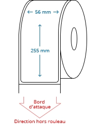 56 mm x 255 mm Étiquettes à rouleaux