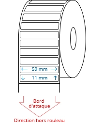 59 mm x 11 mm Étiquettes à rouleaux