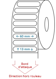 60 mm x 13 mm Étiquettes à rouleaux