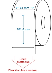 61 mm x 101.6 mm Étiquettes à rouleaux