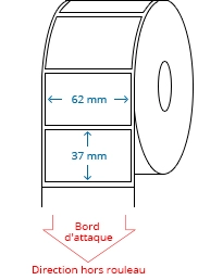 62 mm X 37 mm Étiquettes à rouleaux