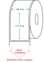 63 mm x 177 mm Étiquettes à rouleaux