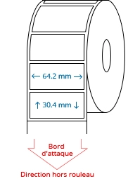 64.20 mm x 30.40 mm Étiquettes à rouleaux