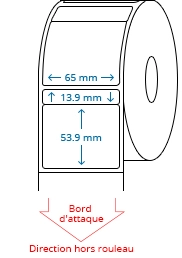 65 mm x 13.9 mm / 65 mm x 53.9 mm Étiquettes à rouleaux