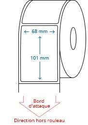 68 mm x 101 mm Étiquettes à rouleaux