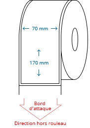 70 mm x 170 mm Étiquettes à rouleaux