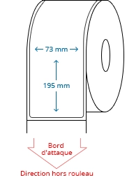 73 mm x 195 mm Étiquettes à rouleaux