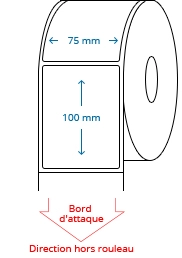 75 mm x 100 mm Étiquettes à rouleaux