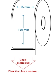 75 mm x 150 mm Étiquettes à rouleaux