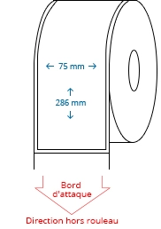 75 mm x 286 mm Étiquettes à rouleaux