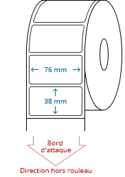 76 mm x 38 mm Étiquettes à rouleaux