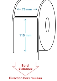 76 mm x 110 mm Étiquettes à rouleaux