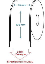 76 mm x 135 mm Étiquettes à rouleaux