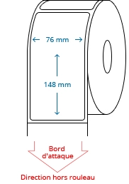 76 mm x 148 mm Étiquettes à rouleaux