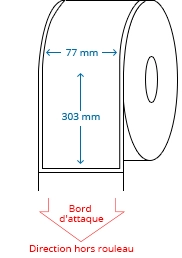 77 mm x 303 mm Étiquettes à rouleaux