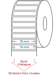 78 mm x 16 mm Étiquettes à rouleaux