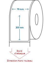 78 mm x 200 mm Étiquettes à rouleaux