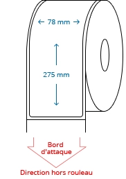 78 mm x 275 mm Étiquettes à rouleaux