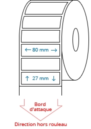 80 mm x 27 mm Étiquettes à rouleaux