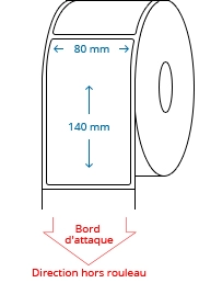 80 mm x 140 mm Étiquettes à rouleaux