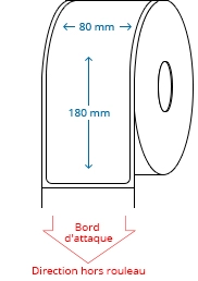 80 mm x 180 mm Étiquettes à rouleaux