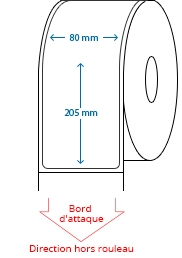 80 mm x 205 mm Étiquettes à rouleaux