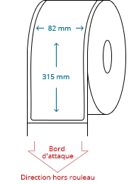 82 mm x 315 mm Étiquettes à rouleaux