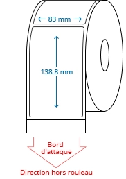 83 mm x 138.8 mm Étiquettes à rouleaux