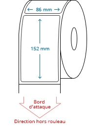 86 mm x 152 mm Étiquettes à rouleaux