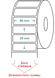 90 mm x 29 mm Étiquettes à rouleaux