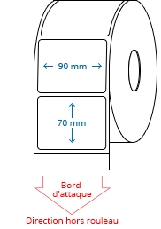 90 mm x 70 mm Étiquettes à rouleaux