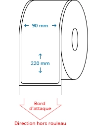 90 mm x 220 mm Étiquettes à rouleaux