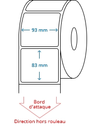 93 mm x 83 mm Étiquettes à rouleaux