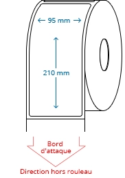 95 mm x 210 mm Étiquettes à rouleaux