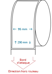 95 mm x 290 mm Étiquettes à rouleaux