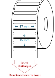 97 mm x 15 mm Étiquettes à rouleaux