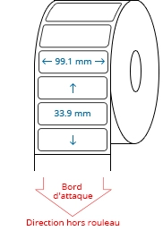 99.1 mm x 33.9 mm Étiquettes à rouleaux