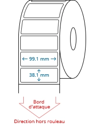 99.1 mm x 38.1 mm Étiquettes à rouleaux