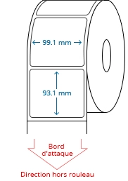 99.1 mm x 93.1 mm Étiquettes à rouleaux