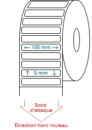 100 mm x 5 mm Étiquettes à rouleaux