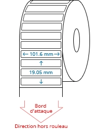 101.6 mm x 19.05 mm Étiquettes à rouleaux